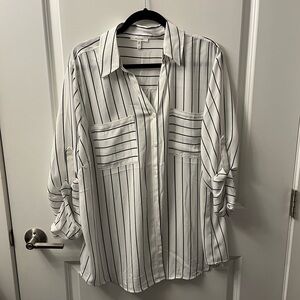 Maurices Black and White Striped Shirt